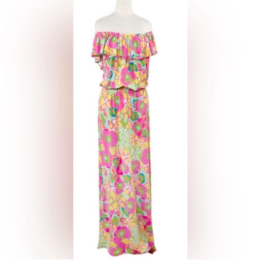 Lilly Pulitzer Vibrant Pink and Yellow Maxi Dress - Picture 2 of 6